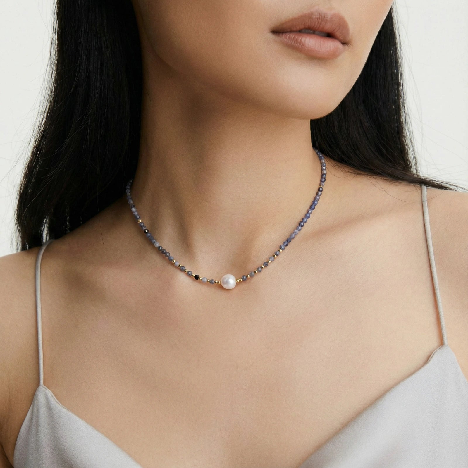 Twilight Pearl Iolite Necklace by NÓDRÉ