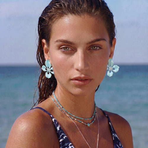 Azure Bloom Studs by NÓDRÉ