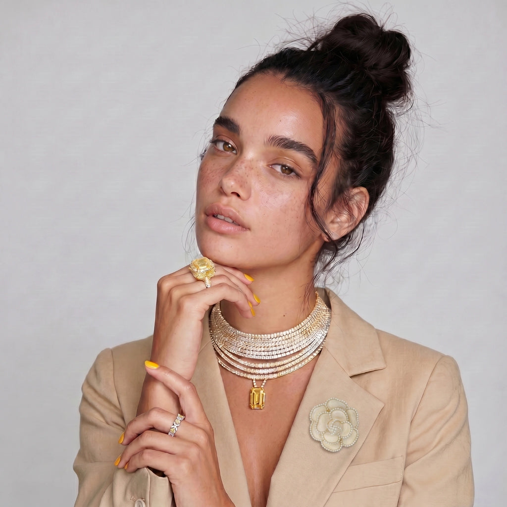 Golden Rose Brooch by NÓDRÉ