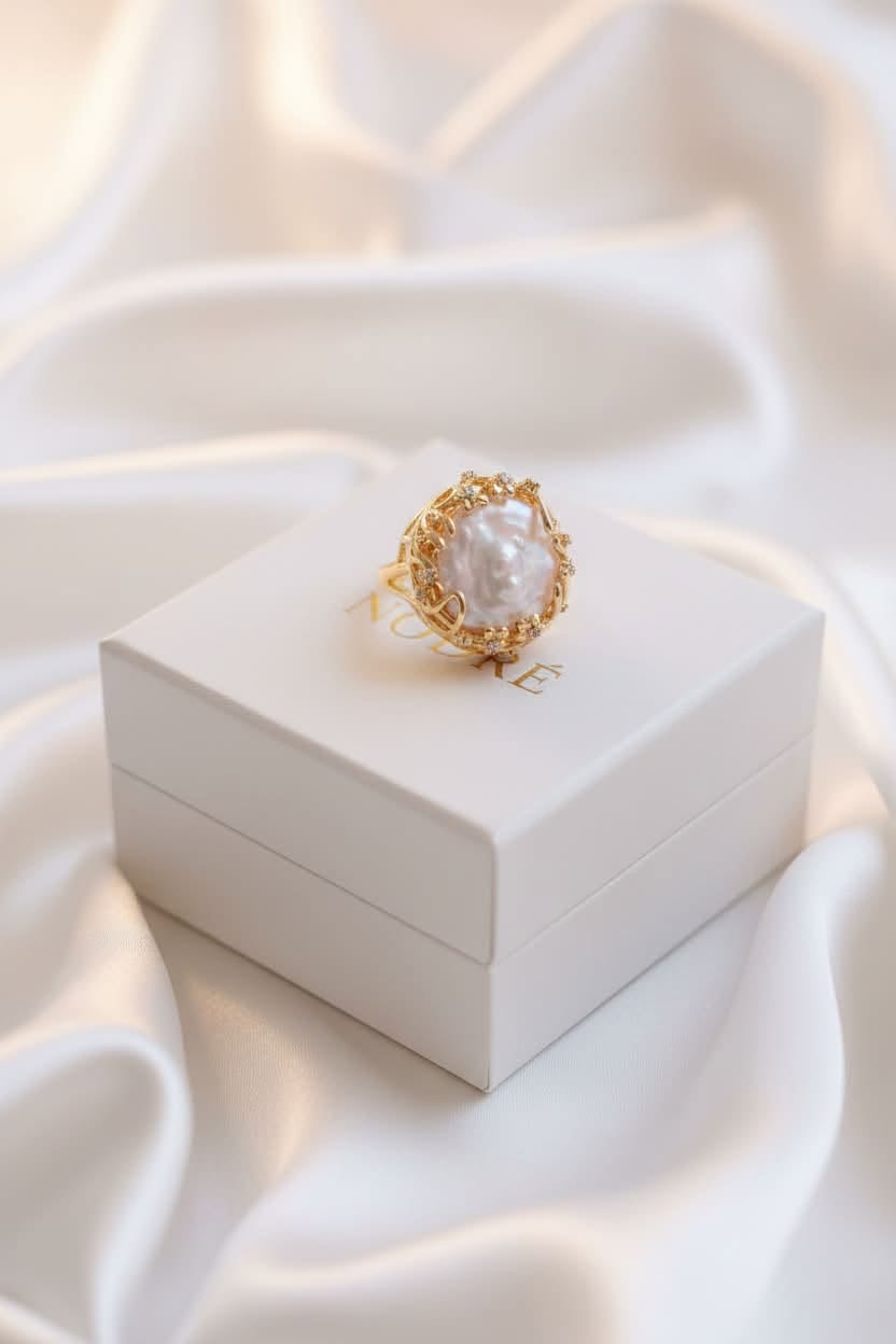 Baroque Pearl Crown Ring