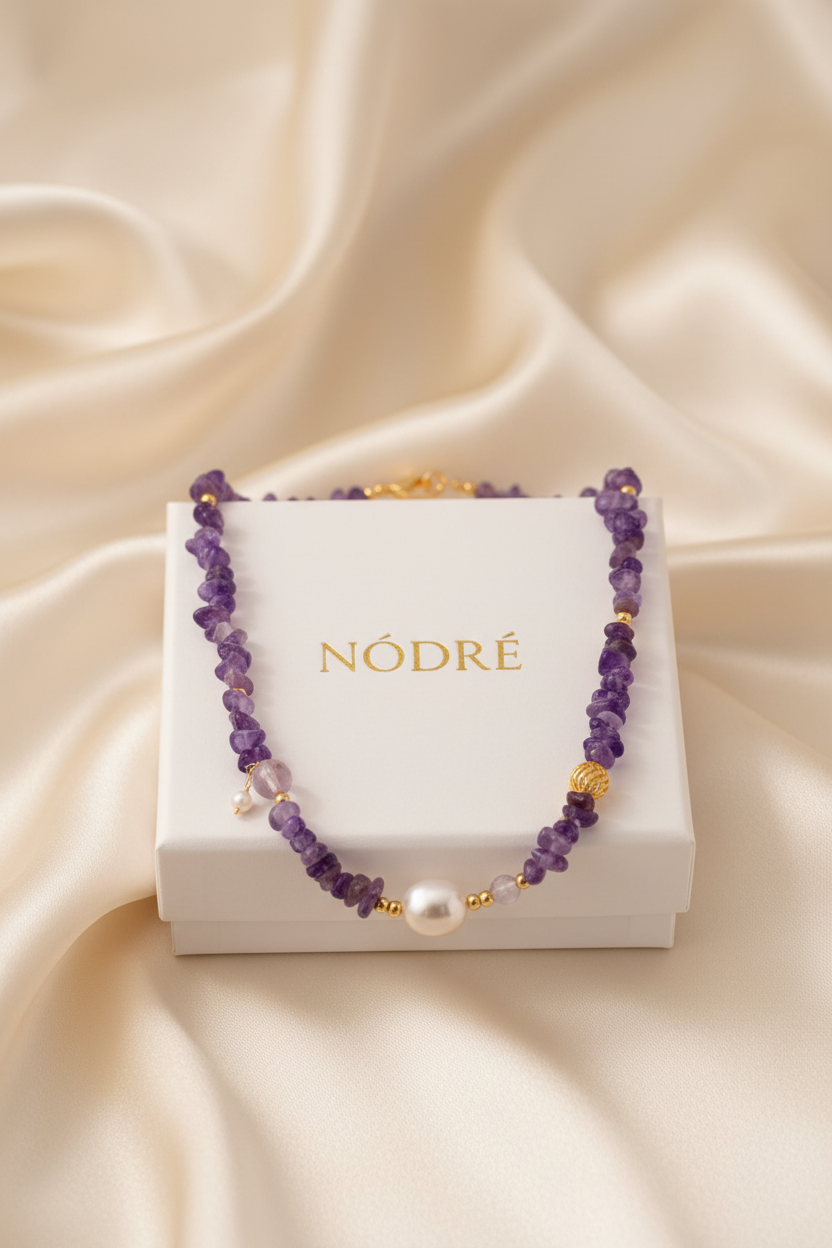 Amethyst Pearl Necklace Scene