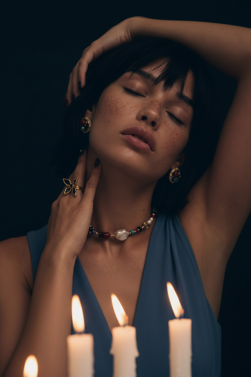 Dark Romance Full Jewelry Look Model