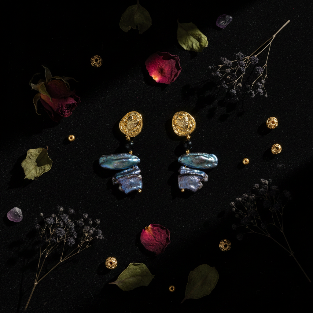 Dark Romance Gemstone Necklace Flatlay