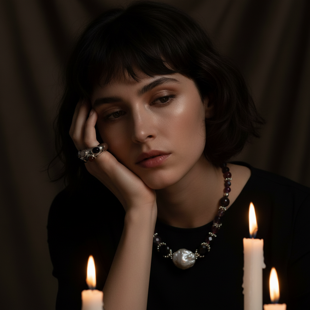 Dark Romance Ring & Necklace Model