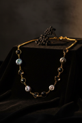 DR-2 Dark Pearl Flower Earrings