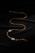 DR-7 Gold Figaro Station Necklace