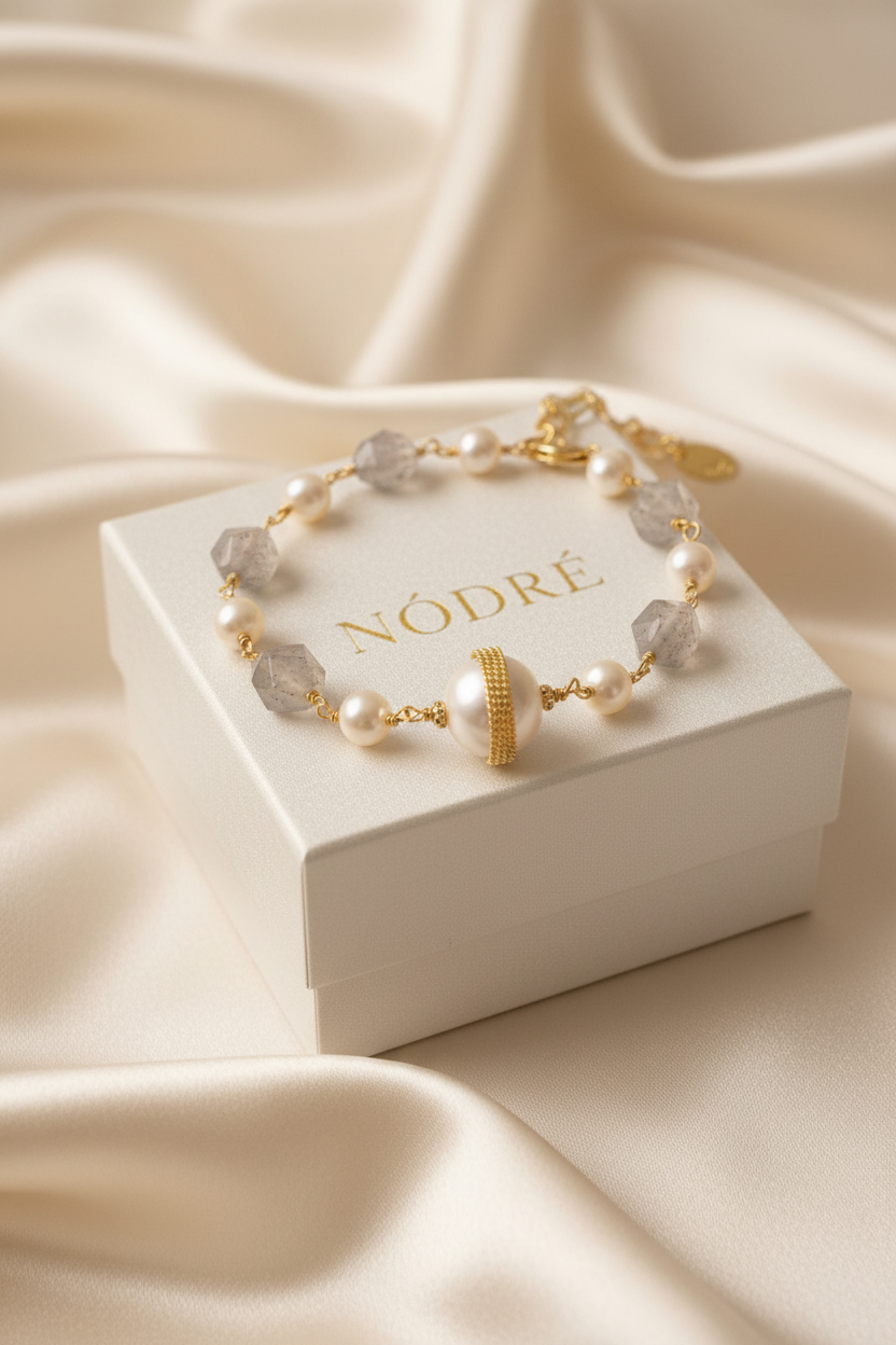 Baroque Pearl Crystal Bracelet by NÓDRÉ