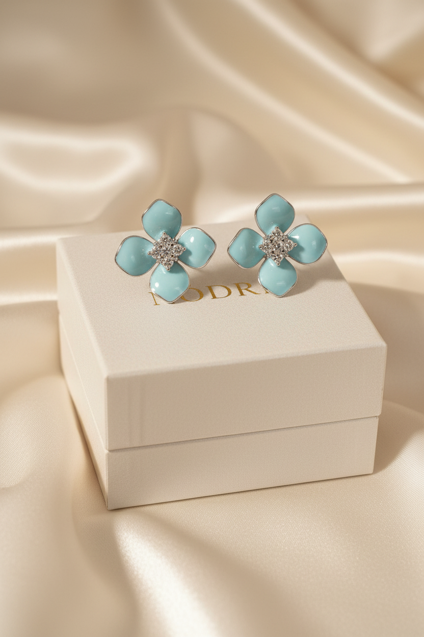 Azure Bloom Studs by NÓDRÉ
