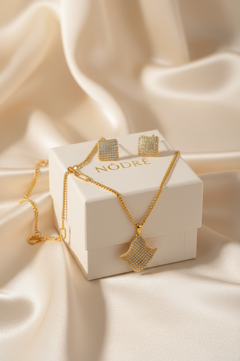 Gold Pavé Set Scene